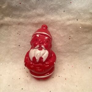 Vintage Christmas 1940s Irwin Plastic Santa Claus Ornament 3" Made in the USA